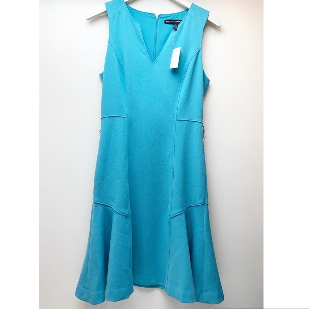 White House Black Market blue sleeveless dress NWT
